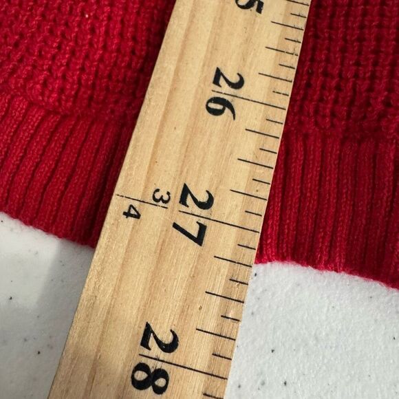 Lauren Ralph Lauren Knit Red Sweater Size 1X Cotton Blend Mock Neck - Picture 10 of 12